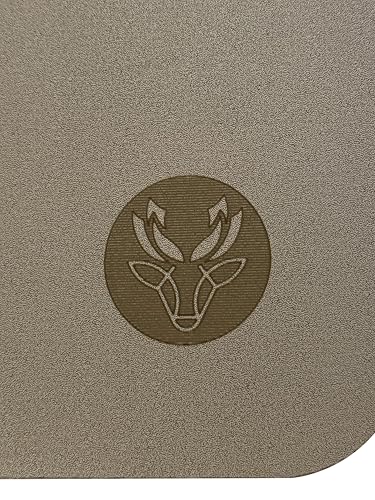 Premium PU Yoga Mat, 4.5mm Non Slip Natural Rubber Exercise Mat with Strap for Yoga, Pilates, Stretching & Fitness - color: Milk Tea