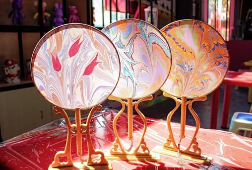 27PCS Water Marbling Painting Kit, Christmas Water Paint for Craft, Turkish Marble Pattern Craft Set,Cream Watercolor Art Kit, Perfect for Christmas, Halloween, Thanksgiving & New Year Gifts - color: 27pcs cream water marbling kit