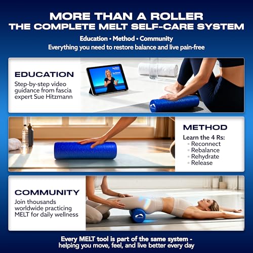 MELT Method 18 Inch Travel Soft Foam Roller- Half the Length of The MELT Full Body Roller