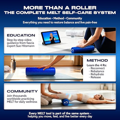 MELT Method 18 Inch Travel Soft Foam Roller- Half the Length of The MELT Full Body Roller