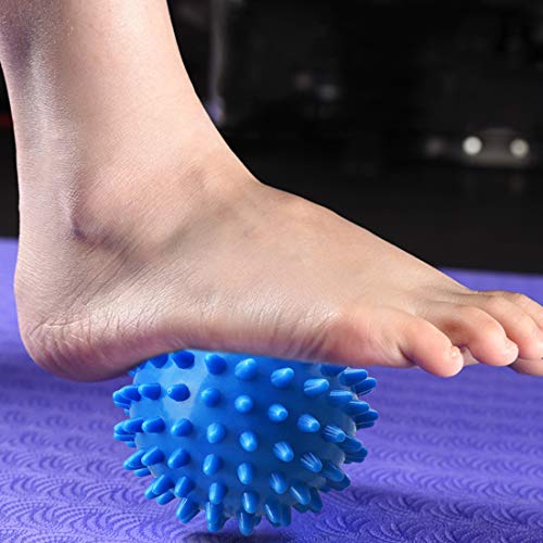 PGYUD Spiky Massage Ball – Trigger Point & Plantar Fasciitis Relief – Deep Tissue Roller for Feet, Back, and Muscles (Blue) - color: Blue-1 Pack
