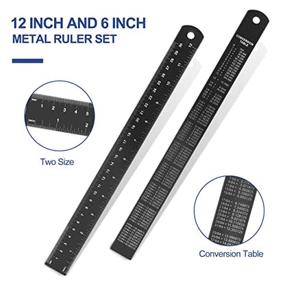 Architectural&Engineering Triangular Scale Ruler, 12 Inch Architectural Scale Ruler Set, Laser-Etched Aluminum with Stainless Steel Ruler for Architects, Students, Draftsman, Engineers (3 PCS) | 12'' Black Architectural Scale Ruler Set, Laser-Etched Alumi
