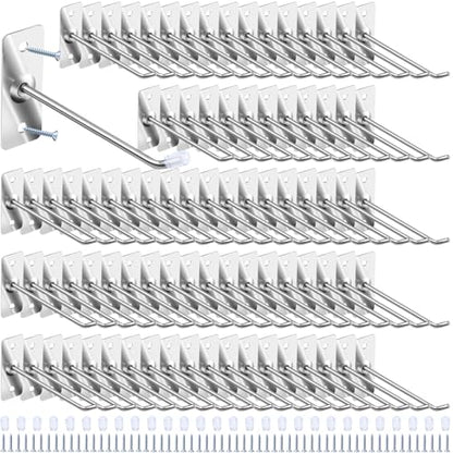 40 Pcs 4"/10CM Stainless Steel Wall Mounted Hooks with Protective Caps and Screws, Coat Bag Hat Utility Hook, Garage Tools Storage Organizer & Hanger for Office Kitchen Home Shop - size: 4" / 10cm