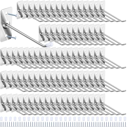 40 Pcs 4"/10CM Stainless Steel Wall Mounted Hooks with Protective Caps and Screws, Coat Bag Hat Utility Hook, Garage Tools Storage Organizer & Hanger for Office Kitchen Home Shop - size: 4" / 10cm