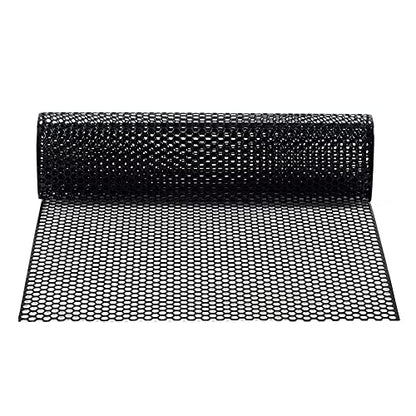 AggAuto Universal 40"x13" Car Grill Mesh Honeycomb 6mm Spacing 1mm Black | Aluminum Alloy Automotive Grille Insert Bumper, One of the Most Multifunctional Shape Grids 100x33cm - size: 6x1mm Honeycomb - Black