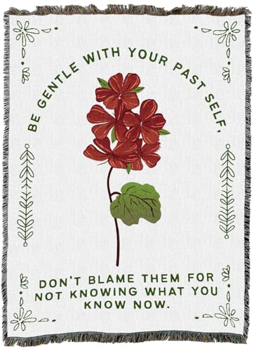 Pure Country Weavers Be Gentle with Yourself Blanket - Gift Tapestry Throw Woven from Cotton - Made in The USA (60X80) - color: Be Gentle With Yourself, size: 60x80