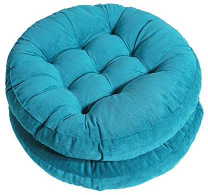 Tiita 22 Inch Floor Cushion - Round Outdoor Chair Cushion Pad - color: (Round)|blue