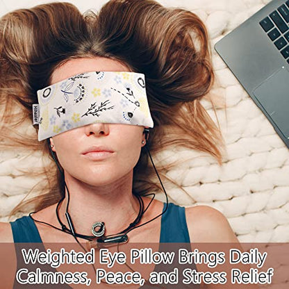 Hihealer Lavender Eye Pillow for Relaxation, Yoga, Sleep, Weighted Eye Mask - color: Blue