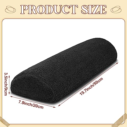 Sintuff Recliner Leg Rest Cushion Sofa Footrest Pillow with Cover Half Moon Bolster Pillow Under Knee Pillow for Sleeping On Back Alleviating Pain, 19.7 x 8 x 3.5 Inch (Black) - color: Black