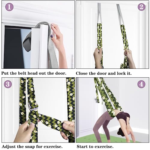 TOCO FREIDO Waist Back Leg Stretch Strap/Yoga Fitness Band, Leg Stretching Assist Trainer, Yoga Stretcher, Back Bend Split Inversion Strap for Fitness, Dance, Ballet, Gymnastics - color: Green New