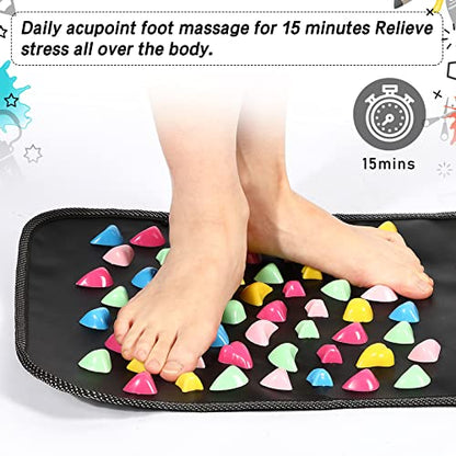 TrelaCo Foot Acupressure Massage Mat with Stones, 27.56 x 13.78 Inches - size: 27.56 x 13.78 Inch
