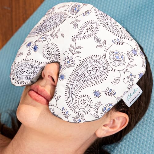 Weighted Sinus Mask, Warm Cold Compress Eye Mask for Dry Eyes, Migraine, Sinus Pressure Relief, Stress, Eye Pillow Microwavable Face Heating Pad for Puffy Eyes, Self-Care Gifts for Women (8x7 Inch) - style: Face Pad-1