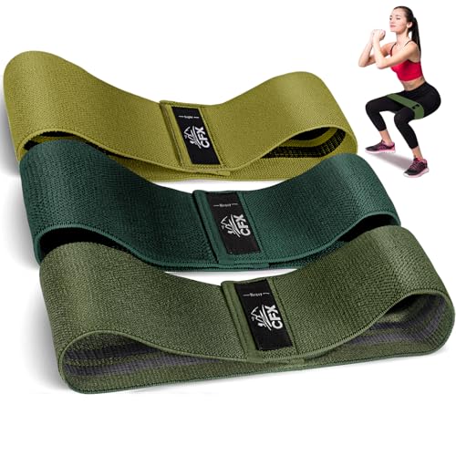 CFX Resistance Bands Set, Exercise Bands with Non-Slip Design for Hips & Glutes, 3 Levels Workout Bands for Women and Men, Booty Bands for Home Fitness, Yoga, Pilates - color: Green Set