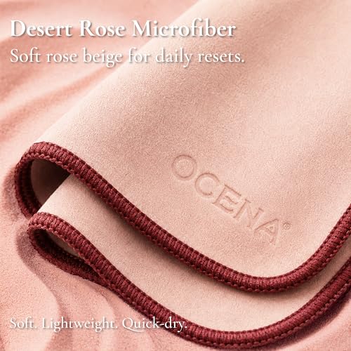 OCENA Pocket Sweat Towels & Microfiber Handkerchiefs, 5-Pack, 10 x 10 in | Quick-dry, sweat-absorbing, soft on face and hands; easy to carry for heat, workouts, gardening, travel, and daily use - color: Pink