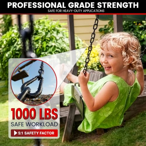 sprookber 67" Hanging Swing Chain,1000 lb Capacity,6 mm 304 Stainless Steel - color: Black, size: 1 PACK 67inch