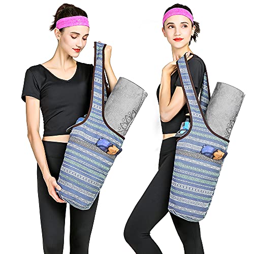 Yoga Mat Bag With Large Size Pocket and Zipper Pocket, Strap Bag, Fit Most Size Mats, Bags and Carriers for Women - color: Namaste