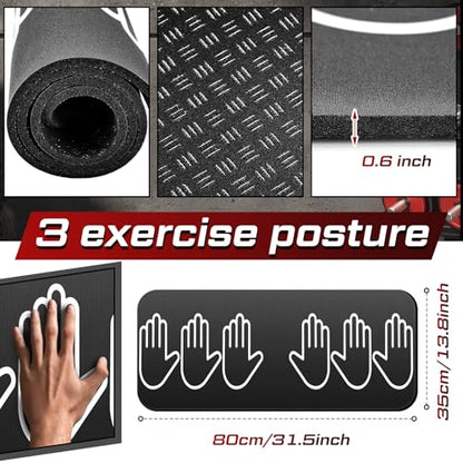 15 mm Fitness Workout Push up Rollers Sit up Training Exercise Mat with Hand Placement Marks to Train Muscle Groups 31.5 x 13.8 Inch Non Slip Portable Pad Home Workout Equipment, Gift for Men