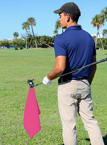 Magnetic Golf Towels for Golf Bags with Clip & Ultra Strong Magnet - Waffle Weave Microfiber Towel for Secure Hold on Bags & Carts - Ideal Club Cleaner & Accessories - Pink - color: Pink