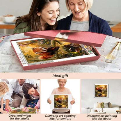 Acudotr Red Panda Diamond Painting Kits for Adults, 5D DIY Diamond Art Kits for Beginners, Full Drill Diamond Painting Kits for Home Wall Decor, 12x12 Inch