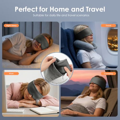MORLIDEN Sleep Mask for Women Men, Light Blocking Eye Mask, Gray - color: Charcoal Gray Combed Cotton