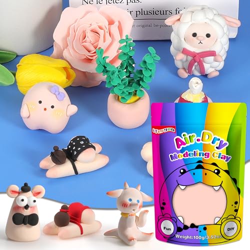 ifergoo 100g Skin Air Dry Clay, 3.5oz DIY Creative Modeling Clay for Kids | Refill Foam Magic Clay for School Art & Craft Project, Slime Supplies, Ultra-light & Soft, Gift for Age 3-12 Boys & Girls - color: Skin/100g