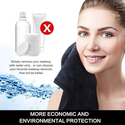 Microfiber Facial Cloths Fast Drying Washcloth 12inch x 12inch Black 20 pack - color: Black-1, size: 1 Count (Pack of 20)