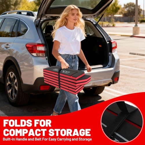 Foldable Mechanic Kneeling Pad,22.44" Wide EVA Foam Mat,1 Pack,Red - color: Red & Black