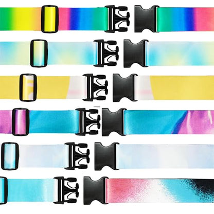 6 Pieces Luggage Straps Patterned Luggage Strap Suitcase Straps Luggage Belt Adjustable Travel Luggage Belt Strap with Quick Release Buckle, 2 inches Wide by 72 inches Long (Clouds Style) - style: Clouds Style