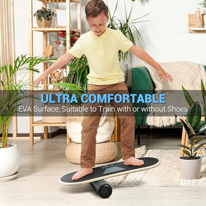 Sportneer Balance Board, 7-Mode Balance Trainer with Roller & Ball - color: Blue