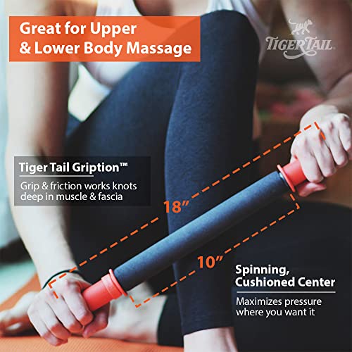 Tiger Tail 18in Massage Stick Portable Roller, Handheld, Deep Tissue Foam Roller, Body Massage and Myofascial Release Tool for Legs, Neck, Calves, Thighs, Shins & Back, The Original 18, Made in USA - size: 18 Inch The Original
