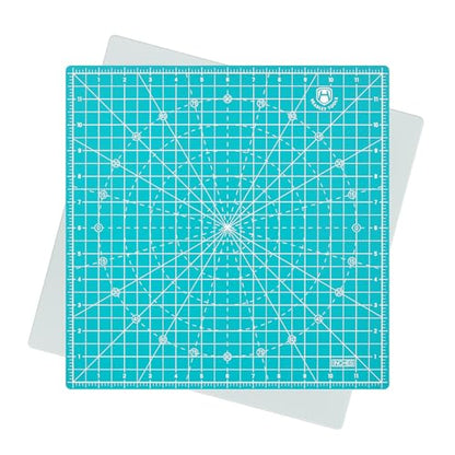 Headley Tools 12"x12" Rotating Cutting Mat, Self Healing Mat with 360-Degree Rotation & Anti-Slip Base, Sewing Board Cutting Mat Perfect for Fabric Quilting Leather Hobby Project, Light Blue - color: LIight blue, size: 12"L x 12"W