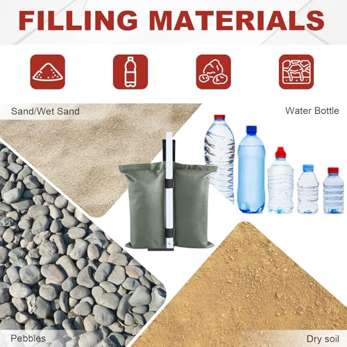 ABCCANOPY Canopy Weights 120 LBS Tent Sand Bags,4-Pack Gray(No Sand) - color: Gray, size: 120 LBS