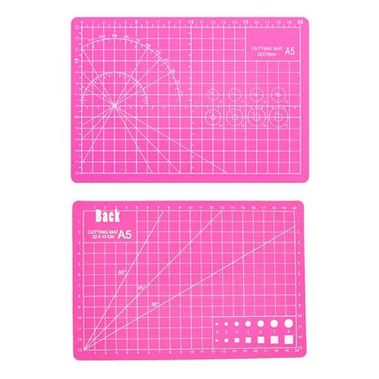 A5 Self-Healing Cutting Pads, Small Cutting Mat, Professional Double Sided Durable Cutting Mat, Great for Hop Scrapbooking, Quilting, Fabric, Sewing Craft Projects (Pink, A5) - color: Pink