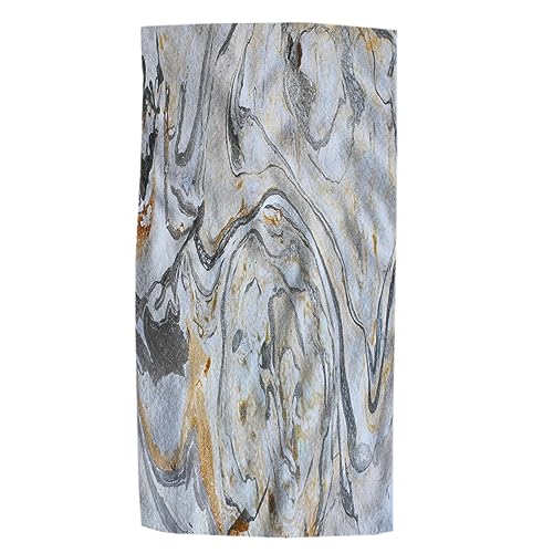 Pehede Abstract Marbling Texture Bath Hand Towel Ink Acrylic Black White Gold Silver and Gray Colors Soft Absorbent Hand Towels for Bathroom Kitchen Beach Spa Gym Yoga Swim Home Decor 15x30 in - color: Abstract Marbling Texture Bath