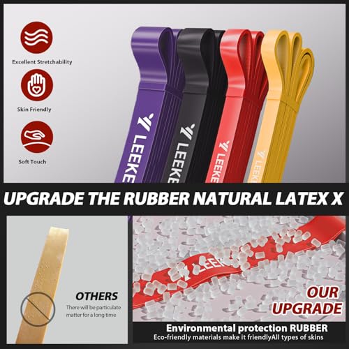 LEEKEY Resistance Bands for Pull Up Assist, Exercise & Workout Bands Set - color: 5-85LBS COLOR+Mini Bands