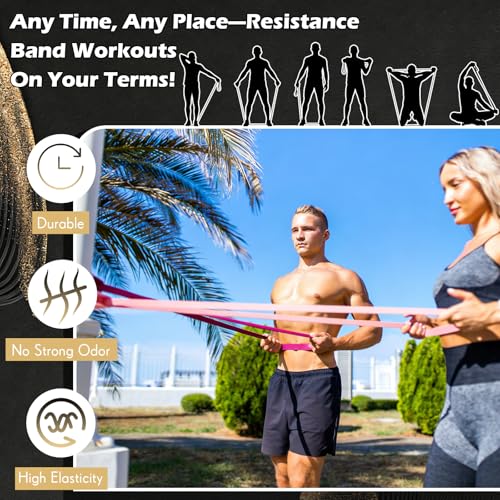 Seenelling 5 Level Resistance Bands - color: Rose Pink