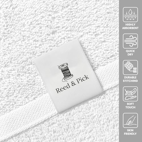 Reed&Pick 24 Pack White Hand Towels 100% Cotton Spa Towels 16x26 inches Highly Absorbable Facial, Gym, Hair and Face Towels in Bulk - color: White, size: 16x27 Pack of 24
