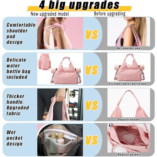 Yoga Mat Bag, Sport yoga Gym Bag for women, Lightweight yoga mat bag carrier with Yoga Strap, Carryall Yoga Tote Bag - color: PINK Updated Version