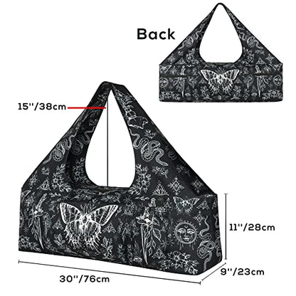Yoga Mat Bag - Large Yoga Bag with Yoga Mat Strap, Zipper and Pockets - Yoga Bags and Carriers Fits All Your Stuff - Personalized Yoga Mat Bags for Women Fits Most Size Mats - color: Boho Witchcraft