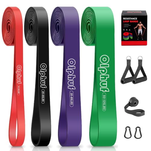Resistance Bands for Working Out,4-Level Elastic Pull Up Assistance Bands Set for Men & Women,Exercise Bands for Full-Body Training, Fitness, Physical Therapy, Stretch Workout Bands at Home, Gym - size: 7set