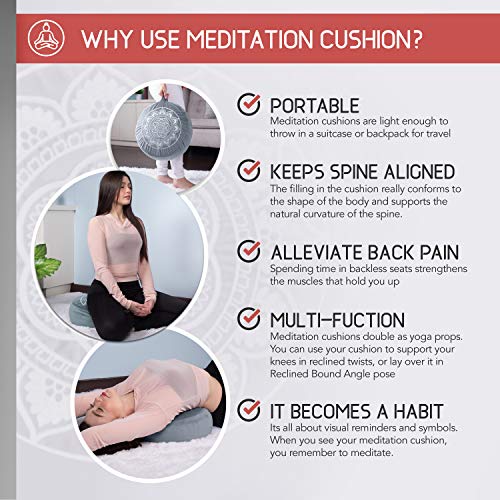 Florensi Yoga & Meditation Bundle | Ocean Abyss Meditation Cushion & Yoga Wheel 3 Pack
