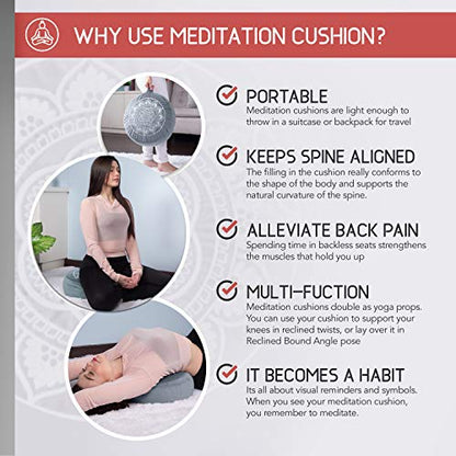 Florensi Yoga & Meditation Bundle | Ocean Abyss Meditation Cushion & Yoga Wheel 3 Pack