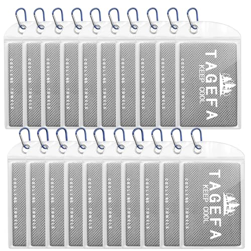 Cooling Towels 20 Pack, 40"x 12" Cooling Rags Neck Wraps for Sports with Carrying Pouch, Gym Cooling Neck Towels for Hor Weather, Sweat, Fitness, Travel - color: 20grey
