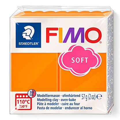 Staedtler FIMO Soft Polymer Clay - -Oven Bake Clay for Jewelry, Sculpting, Crafting, Tangerine 8020-42 - color: tangerine, size: 57 g (Pack of 1)