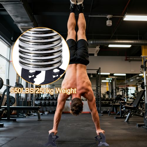 Parallettes Push Up Bars,Includes 2 wrist guards, 1 storage bag,Push Up Handles,Heavy Duty Steel Frame with Non-Slip Handle,Calisthenics Equipment for Outdoor&Home