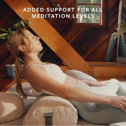 Avocado Organic Yoga Meditation Pillow, GOTS Certified Organic Cotton Cover, Natural Buckwheat Fill - size: Yoga Bolster