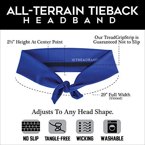 TreadBands All Terrain Tieback Non Slip Headband - Designs. Guaranteed to Stay in Place, Keeps Sweat Out of Your Eyes, Patented Grip Technology. - color: Designs - Rhapsody