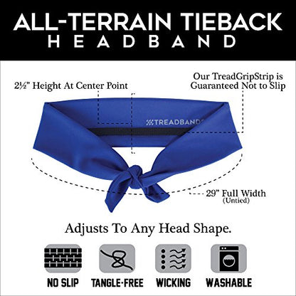 TreadBands All Terrain Tieback Non Slip Headband - Designs. Guaranteed to Stay in Place, Keeps Sweat Out of Your Eyes, Patented Grip Technology. - color: Designs - Spotted Ice