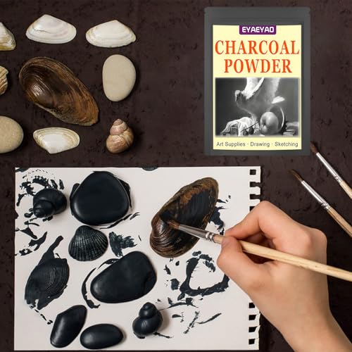 Premium Charcoal Powder for Drawing and Art, Drawing Charcoal for Sketching, Shading, Blending with Beginners & Pro Artists - 4 Ounces - size: 4 Ounces