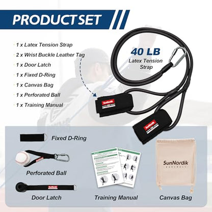 SunNordik Resistance Bands for Pitchers with Carry Bag - size: 40LB (Elite Level)